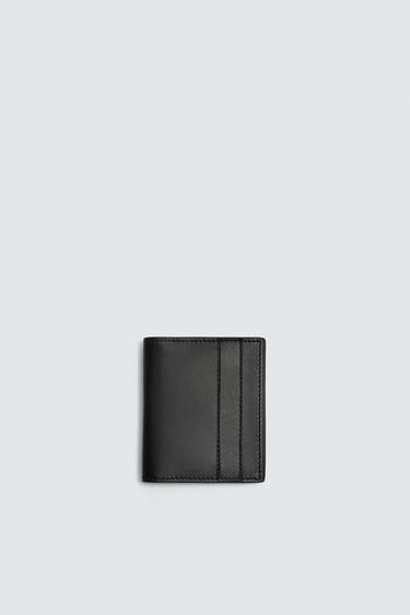 Zara LEATHER CARDHOLDER - Black