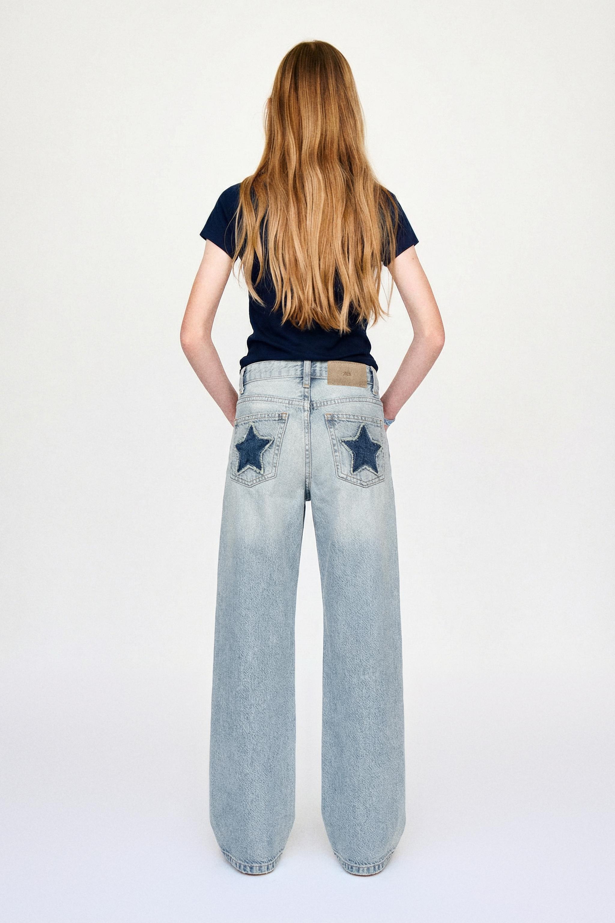 WIDE LEG STUDDED JEANS