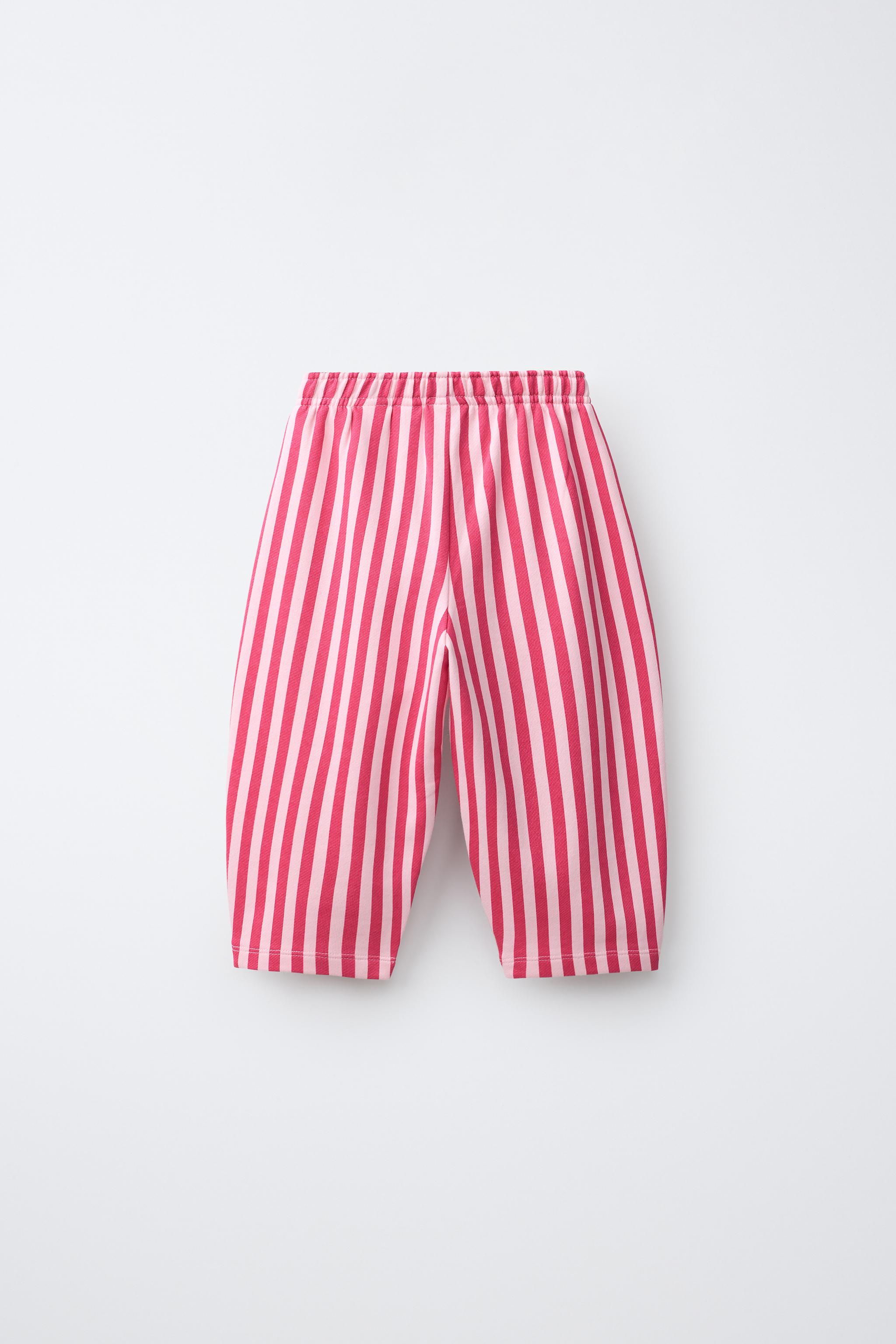 ANIMAL PRINT BARREL PANTS — Strawberry