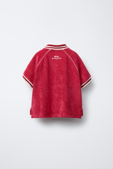 HÔTEL MAGIQUE © X ZARA TERRY TOWELLING POLO SHIRT - Red by Zara - Image 1