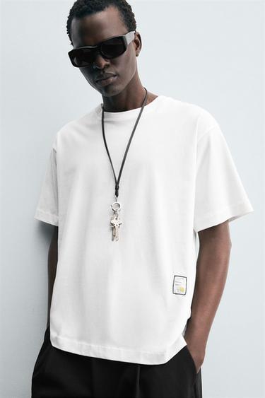 CONTRAST PATCH T-SHIRT - White by Zara