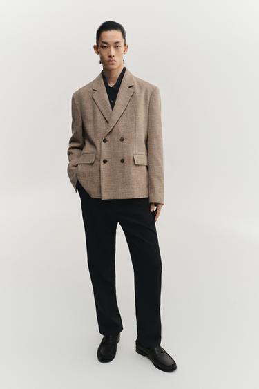 Zara 一般版型運動風褲腰長褲 - 黑色