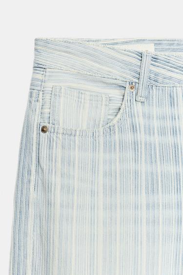 JEAN TRF LOOSE FOLDED TAILLE BASSE À RAYURES - unique de Zara - Image 5