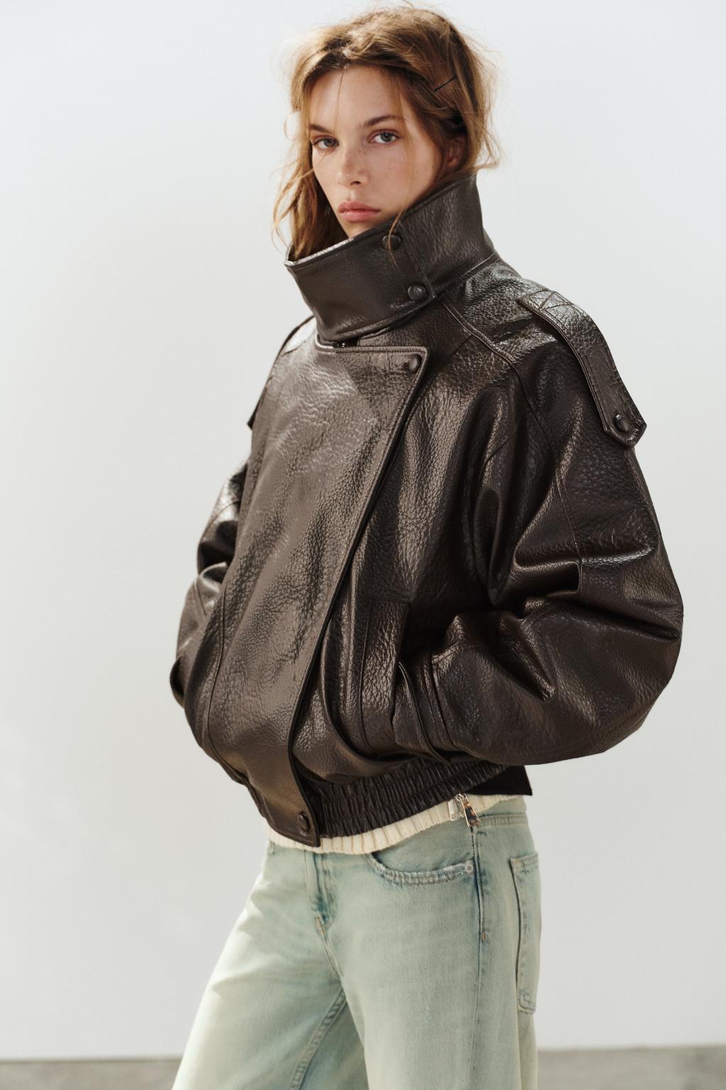 LEATHER EFFECT BIKER JACKET