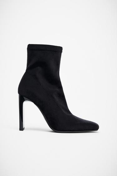 BOTTINES EFFET VELOURS - Noir de Zara