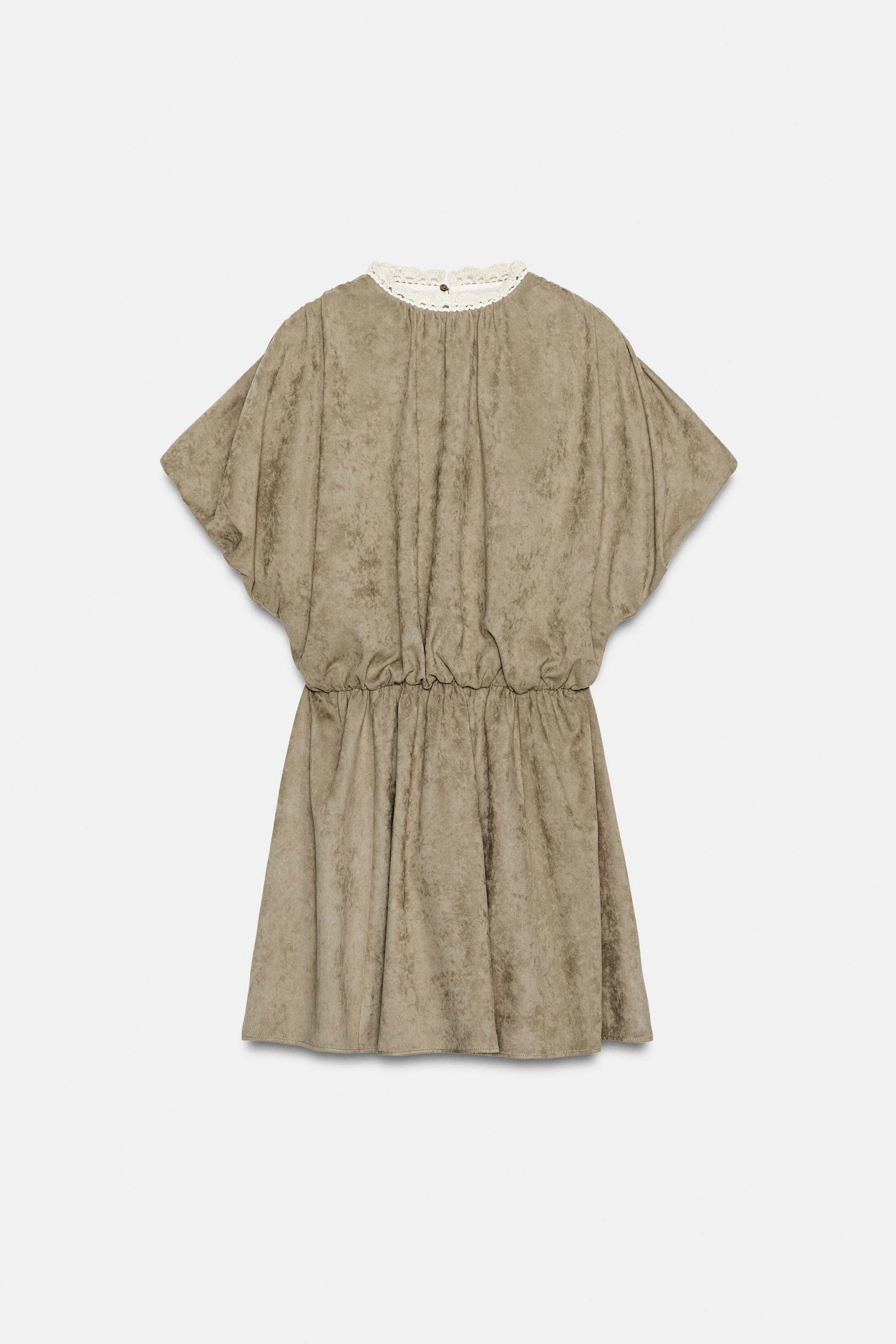 FAUX SUEDE SHORT DRESS