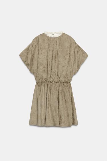 FAUX SUEDE SHORT DRESS - camel by Zara - Image 6