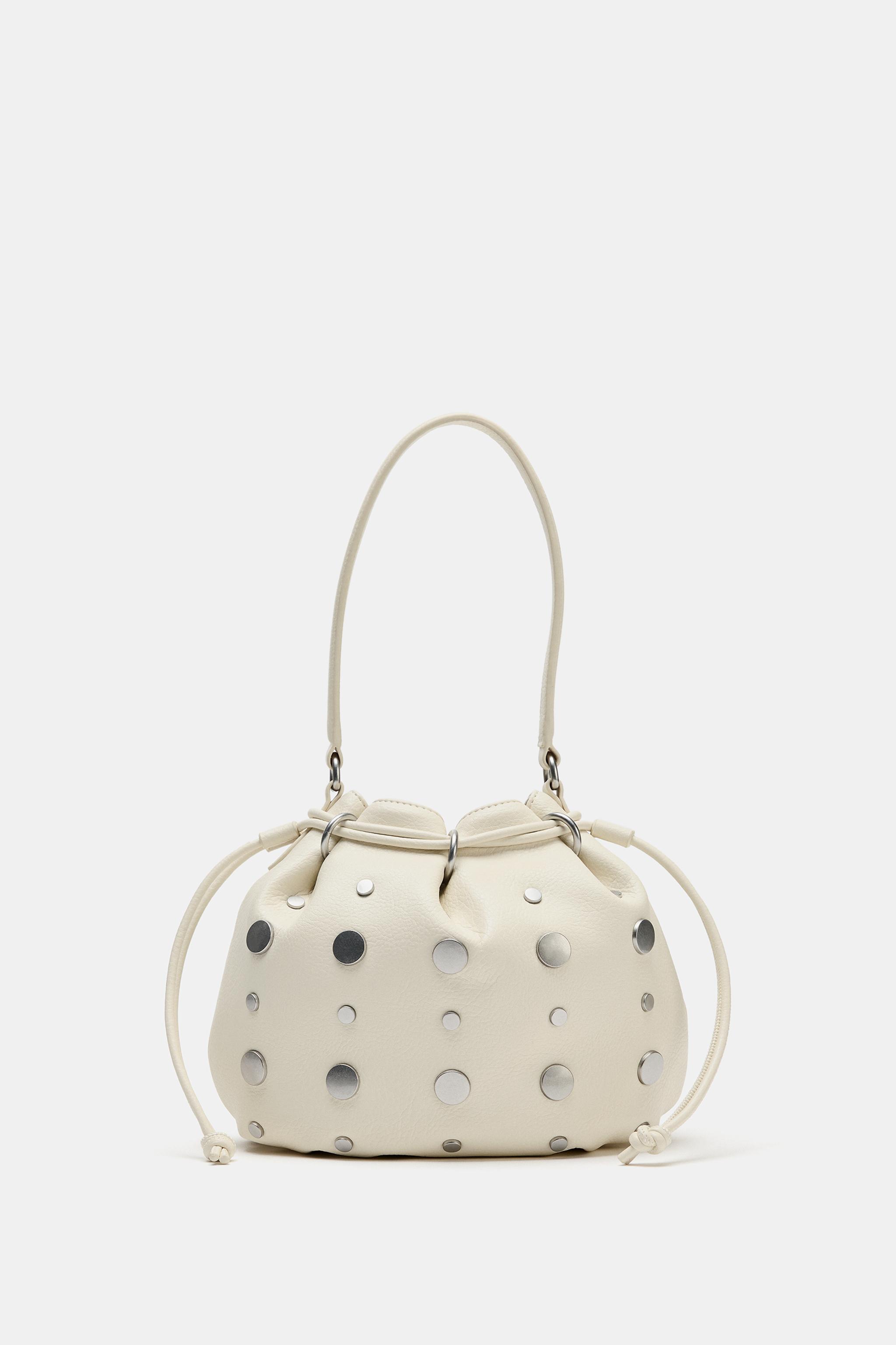 STUDDED MINI BUCKET BAG - Ecru | ZARA Australia