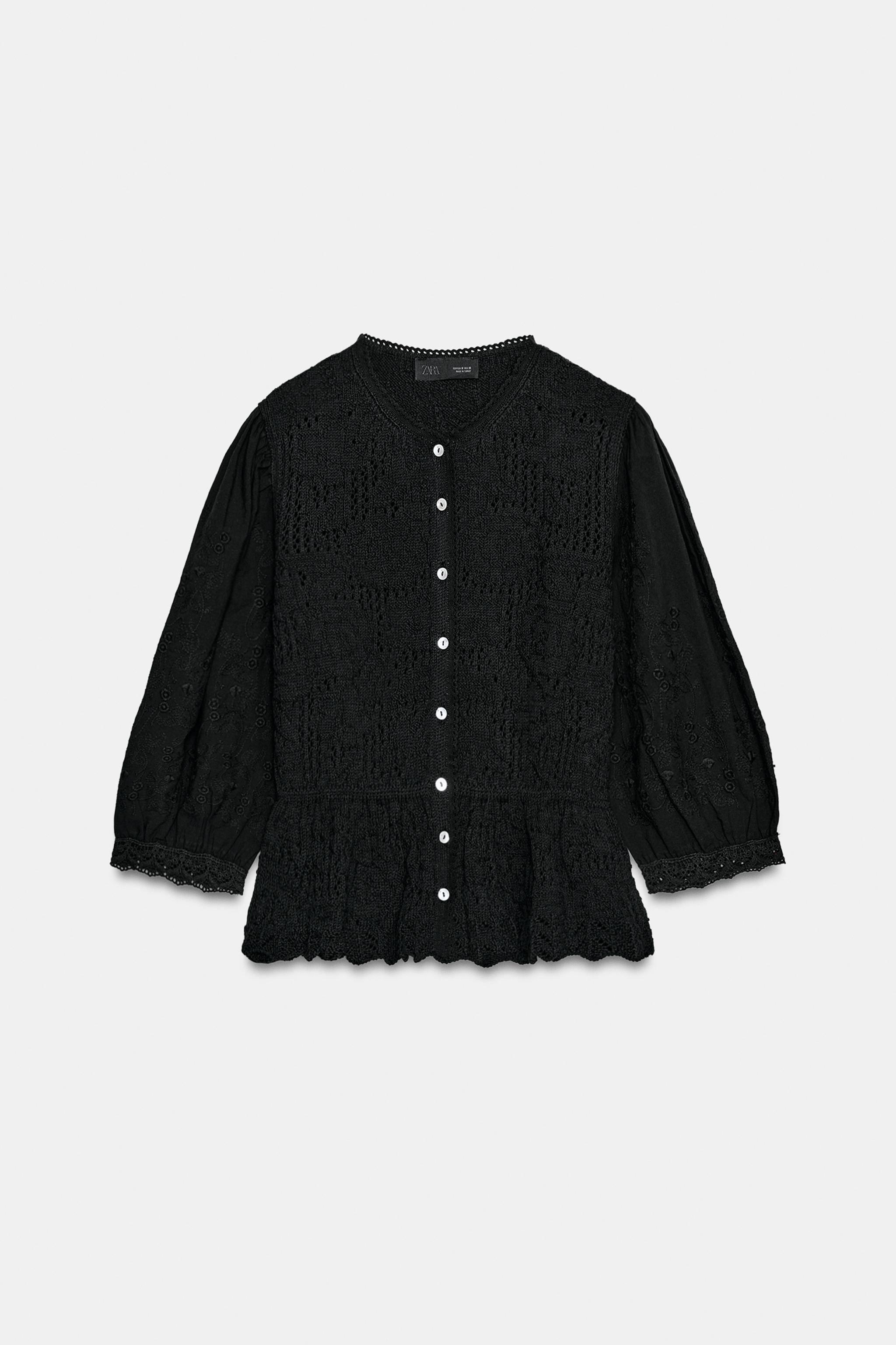 Женские куртки Zara ROMANTIC COMBINATION KNIT JACKET — фото 6