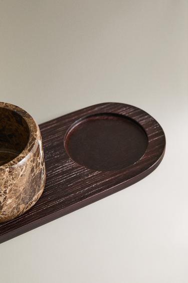 TRAY AND MARBLE BOWL SET - Brown by Zara - Image 3