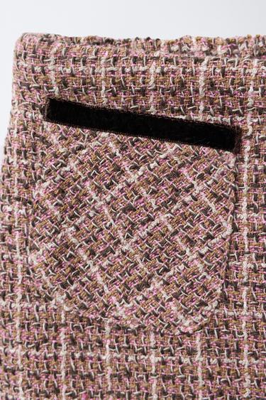 JUPE-SHORT IMPRIMÉE AVEC POCHE EN VELOURS - Rose pastel de Zara - Image 2