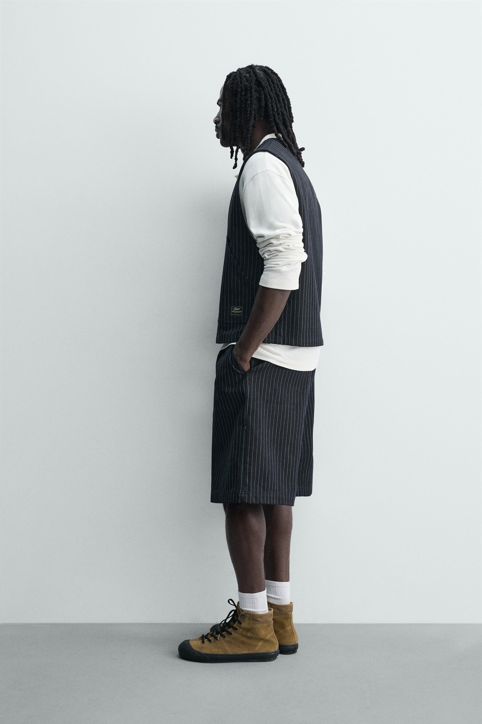 PINSTRIPE DENIM VEST
