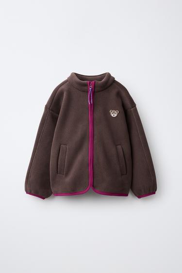 EMBROIDERED FLEECE SWEATSHIRT - Chocolate by Zara