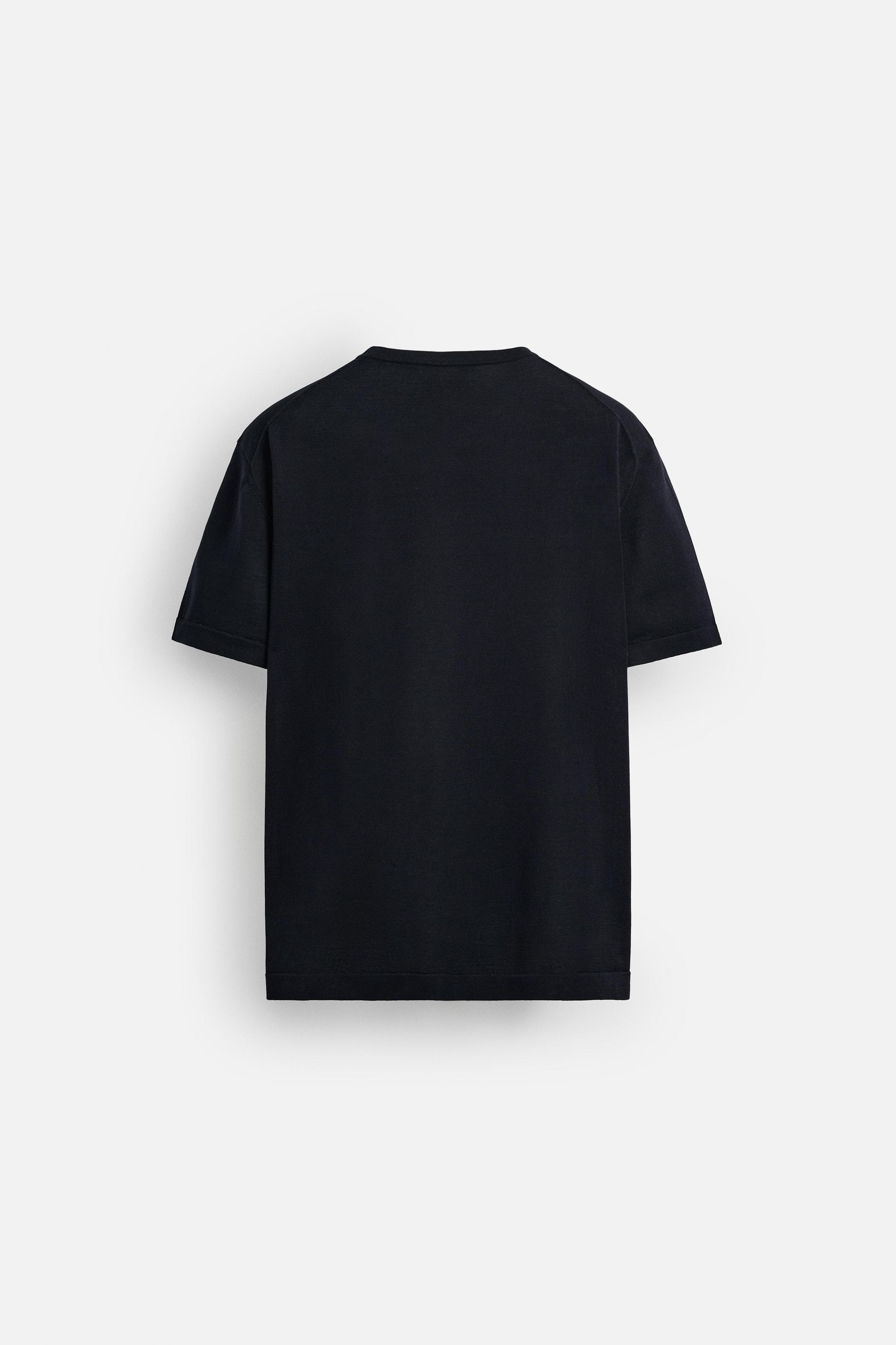 【ZARA】フルイドニットTシャツ ネイビーブルー | 0304/406/401 ワッフルニットポロシャツ - ネイビーブルー | ZARA Japan / 日本
