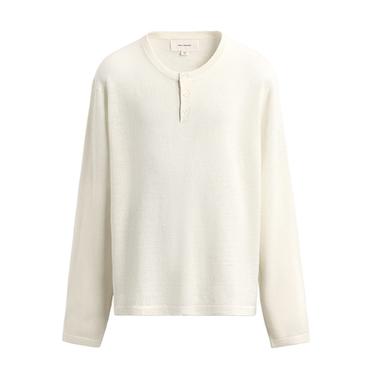 HENLEY NECK LINEN-WOOL JUMPER - Ecru by Zara