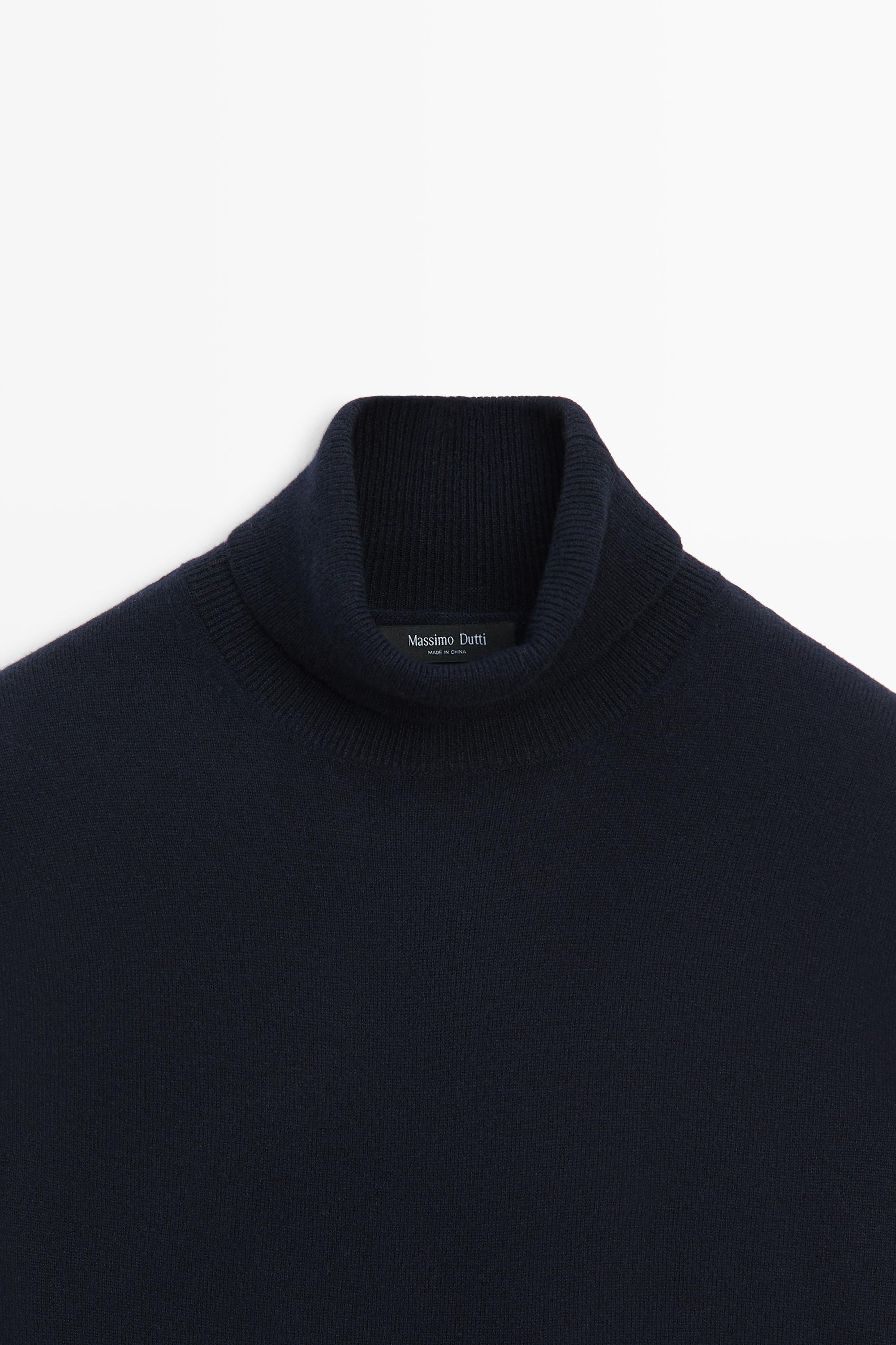 Pull en maille à col roulé 100 % laine