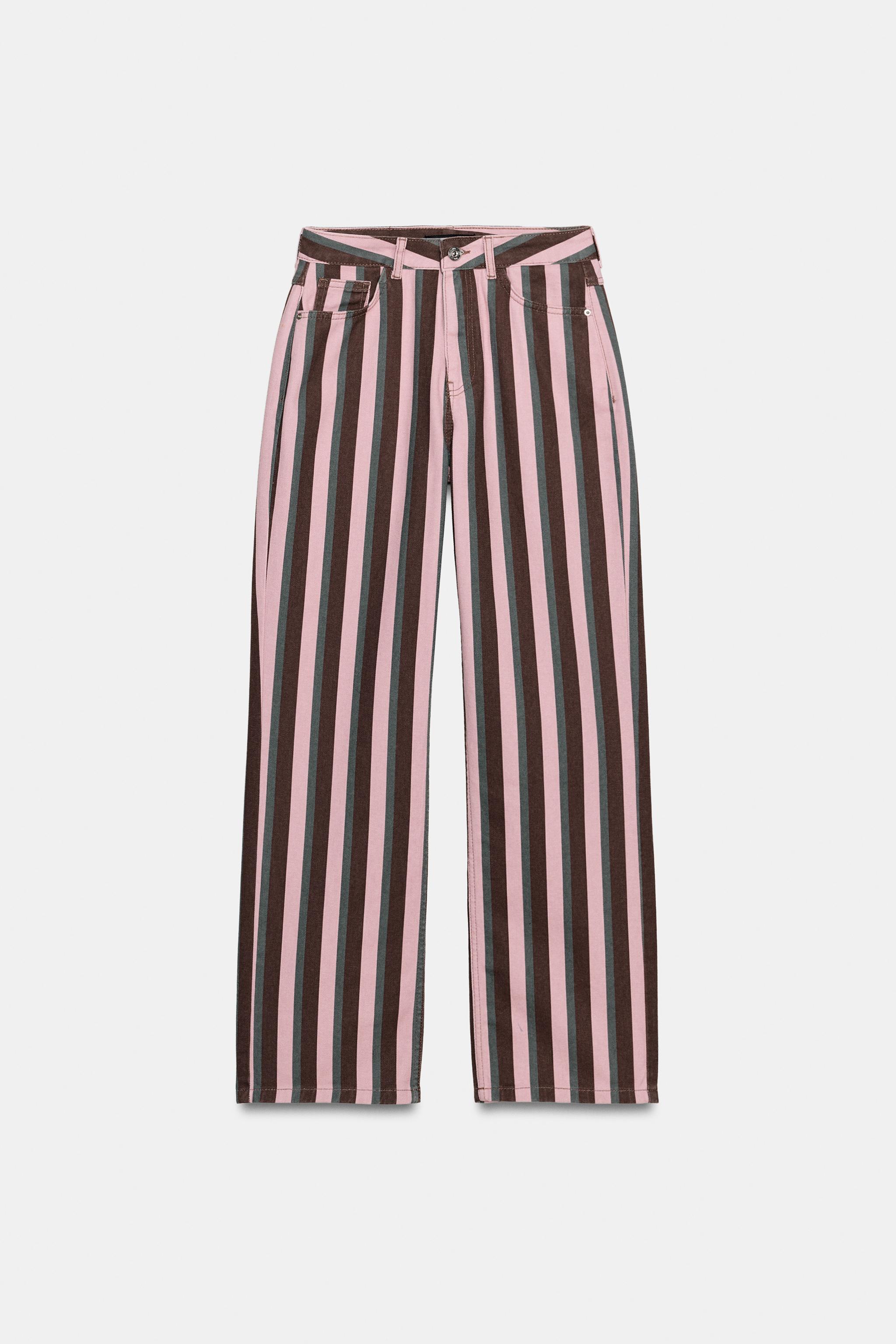 JEAN Z1975 DROIT TAILLE MI-HAUTE À RAYURES