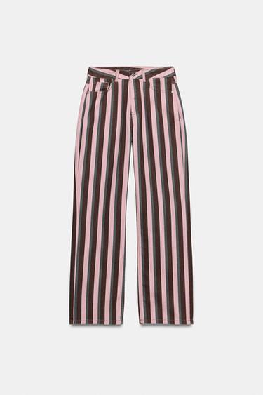 Zara Z1975 MID-RISE STRIPED STRAIGHT LEG JEANS - striped - Image 0