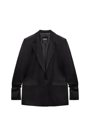 LONG SATIN BLAZER
