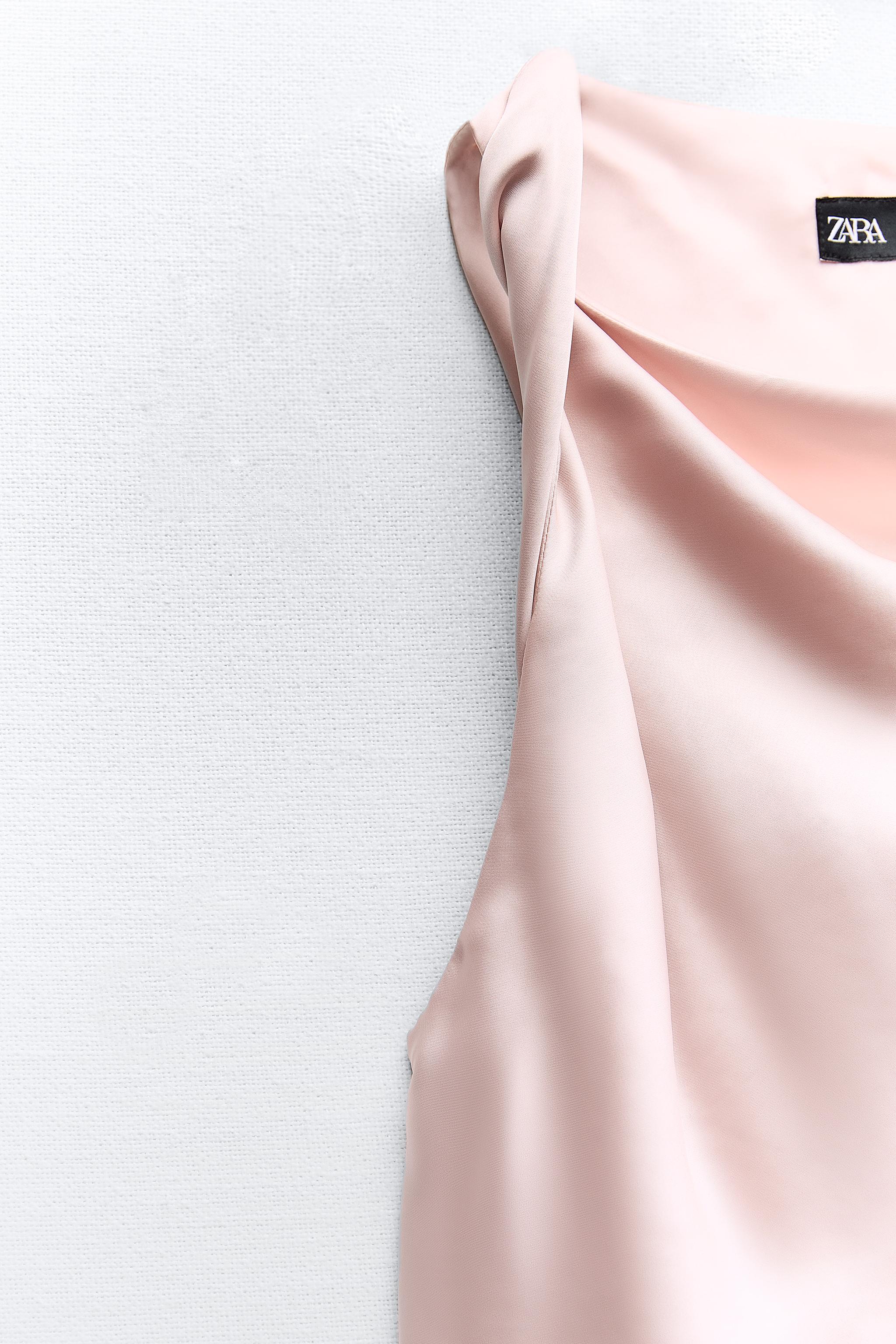Zara, Tops, Zara Silk Satin Crop Top Bralette Pink