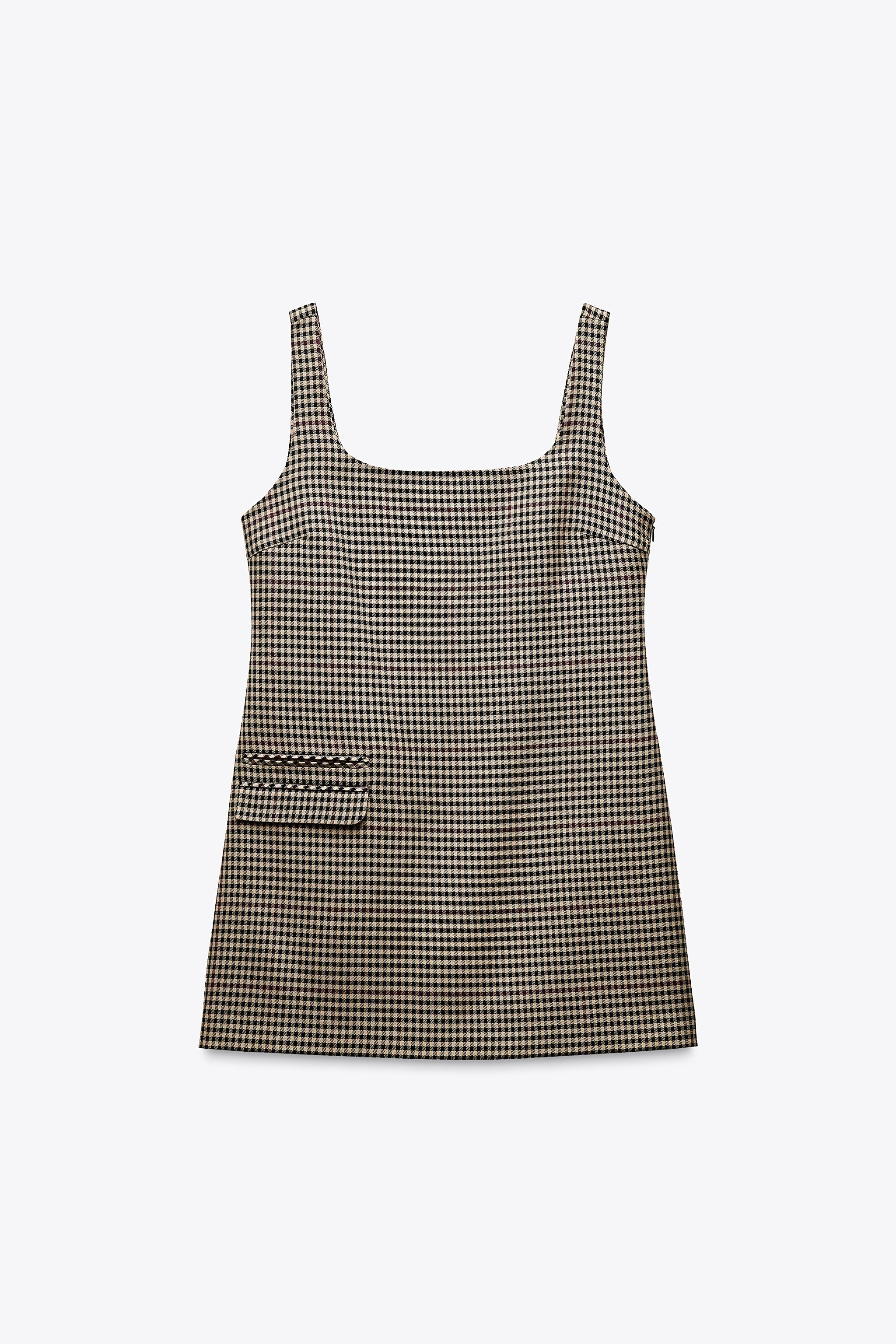 ZWコレクション チェック柄ショートワンピース - ベージュ