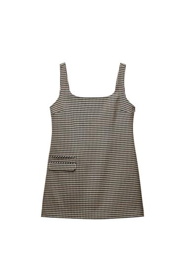 ZW COLLECTION SHORT CHECK DRESS - Beige-brown by Zara - Image 0