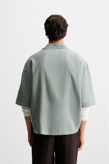CHEMISE FLUIDE COUPE DÉCONTRACTÉE - Vert / Bleu de Zara - Image 2