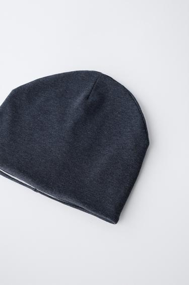BONNET RÉVERSIBLE RAYURES CANNELÉ - Bleu de Zara - Image 1