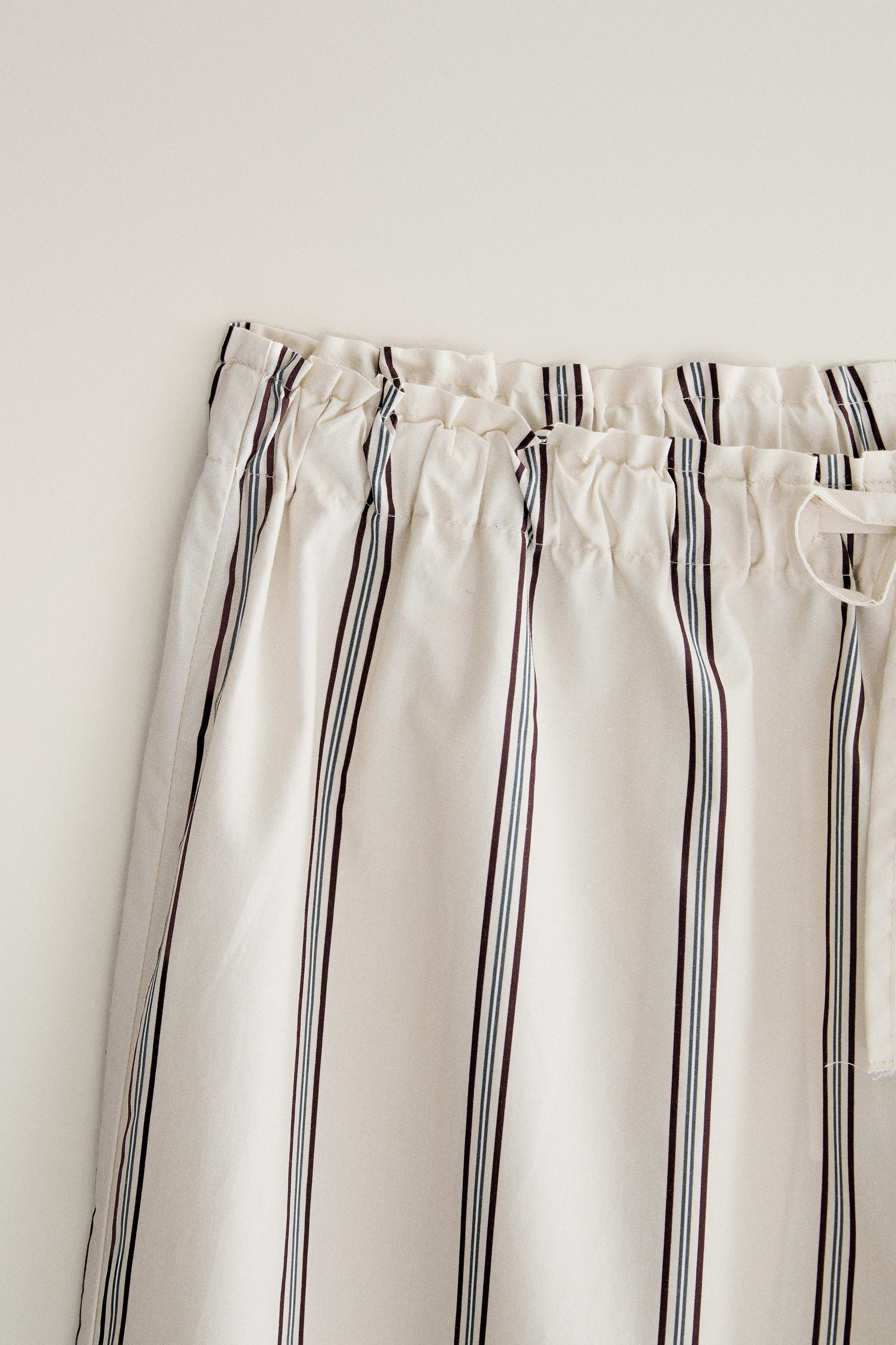 STRIPED COTTON TROUSERS