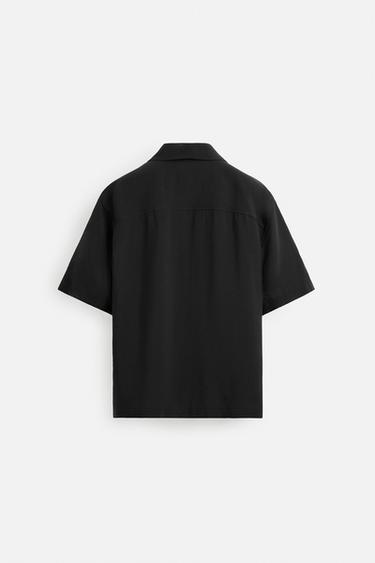 CHEMISE FLUIDE AVEC POCHE - Noir de Zara - Image 7