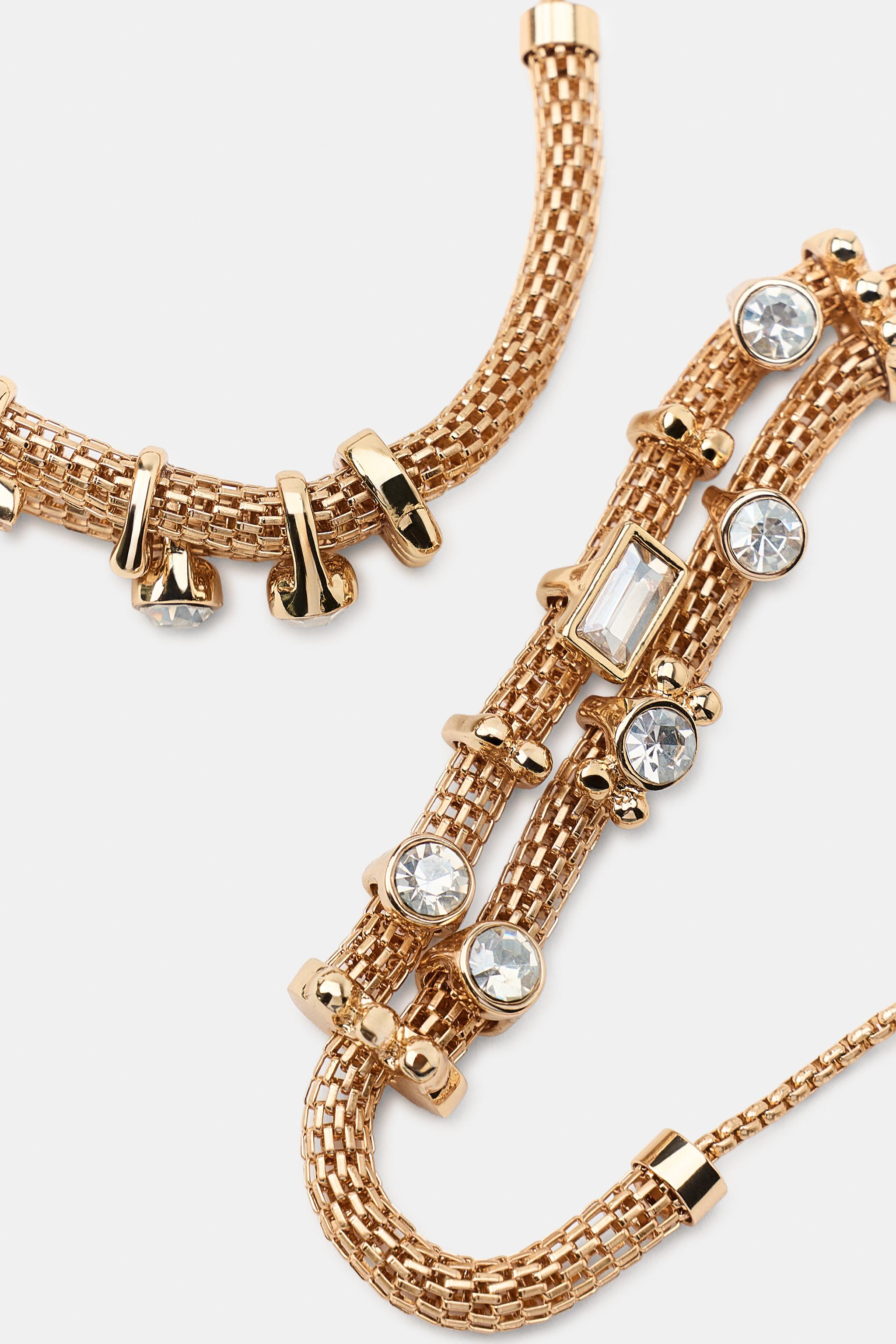 2-PACK JEWELED MESH BRACELETS