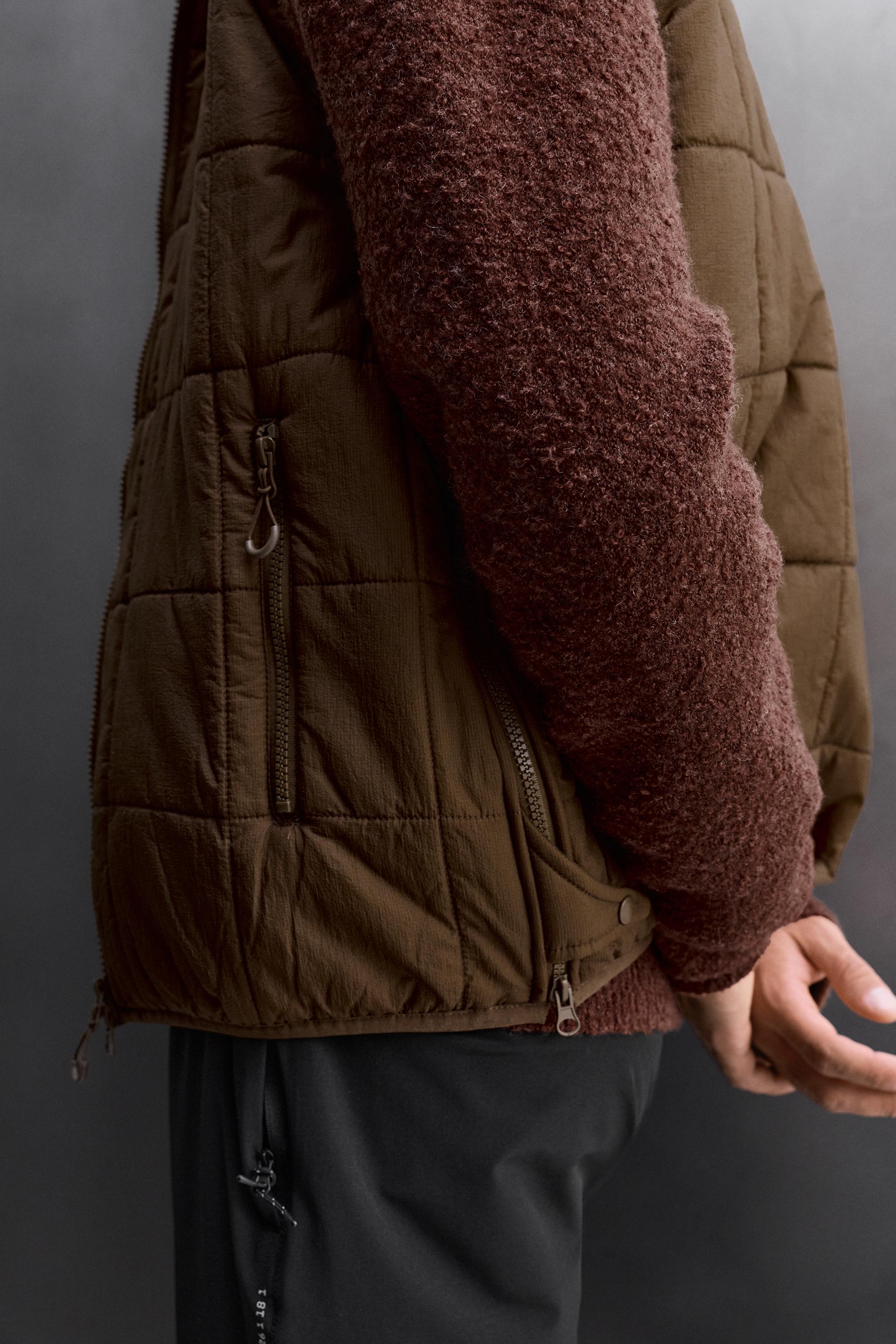 テクニカルキルティングベスト - ブラウン | ZARA Japan / 日本