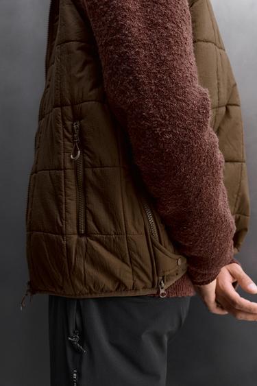 TECHNICAL PUFFER GILET - Brown by Zara - Image 5
