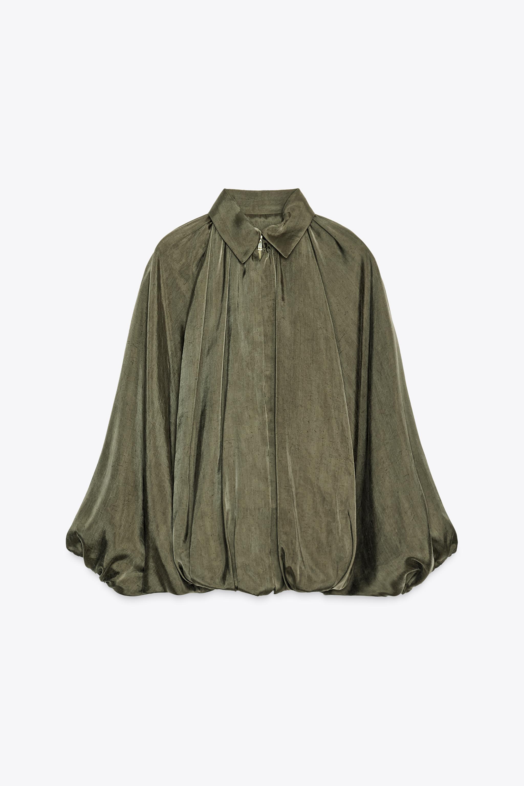 タグ付き★ザラ ジャガードクロスオーバーフロントブレザー Sサイズ カーキ ブレザー - レディース | ZARA 日本