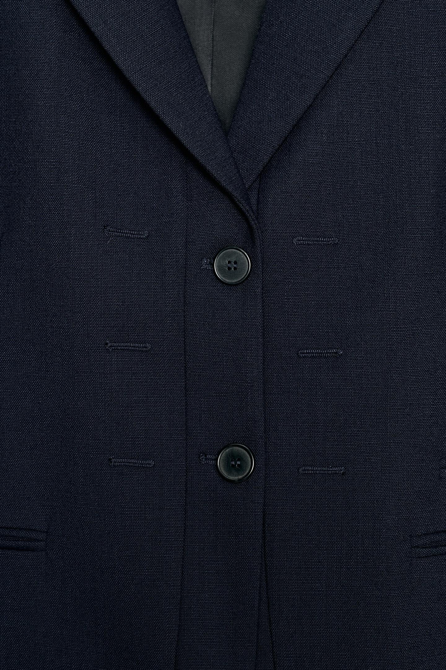 Женский пиджак Zara ZW Collection Straight Blazer, цвет: Тёмно-синий — фото 7