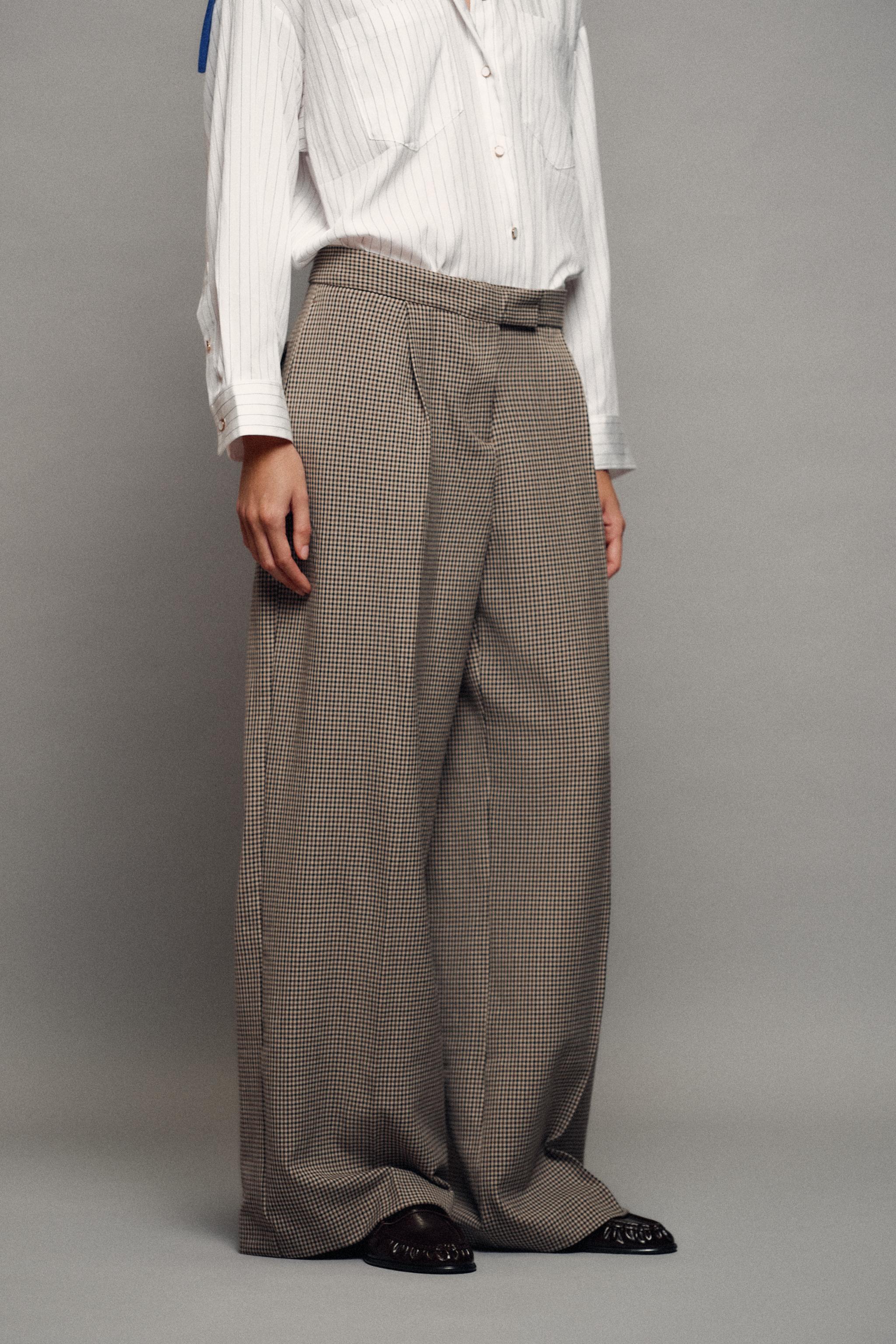Zara Pensli Geniş Paça Pantolon görsel 8