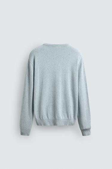 HAUT BOUTONNÉ EN MÉLANGE DE COTON - Bleu ciel de Zara - Image 8