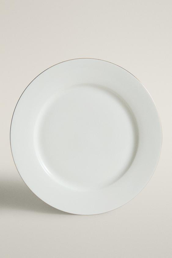 ASSIETTE PLATE PORCELAINE BONE CHINA BORD - Or de Zara - Image 0