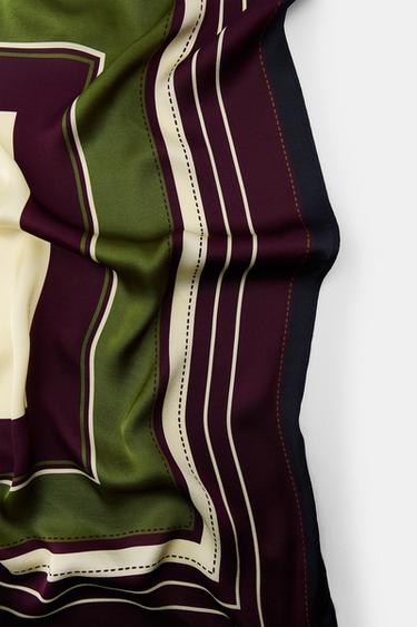 FOULARD IMPRIMÉ RAYURES - Aubergine de Zara - Image 2
