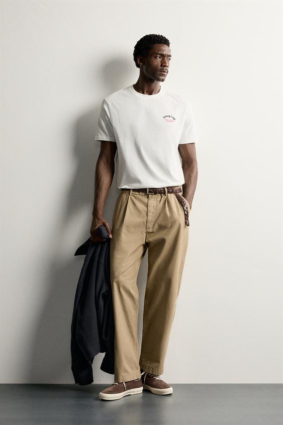 KAMISETA REGULAR FIT GRAFIKOAREKIN - Zuria, Zara-rena - Irudia 0