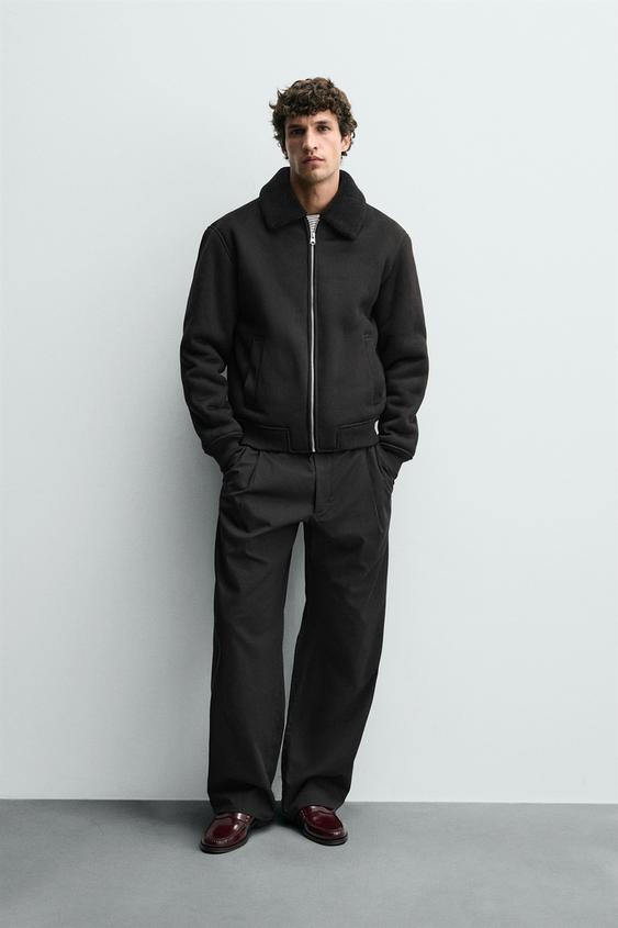 COMBINED FAUX SUEDE JACKET