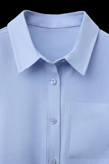 FLIESSENDE BLUSE MIT SCHLEIFEN - Blau von Zara