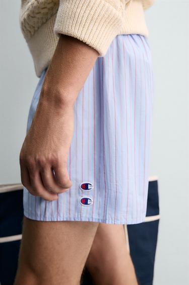 BOXER EN POPELINE CHAMPION ® X ZARA - Bleu ciel de Zara - Image 4