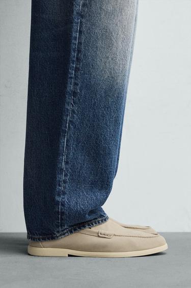 MOCASÍN PIEL CASUAL - Blanco Crudo de Zara - Imagen 0