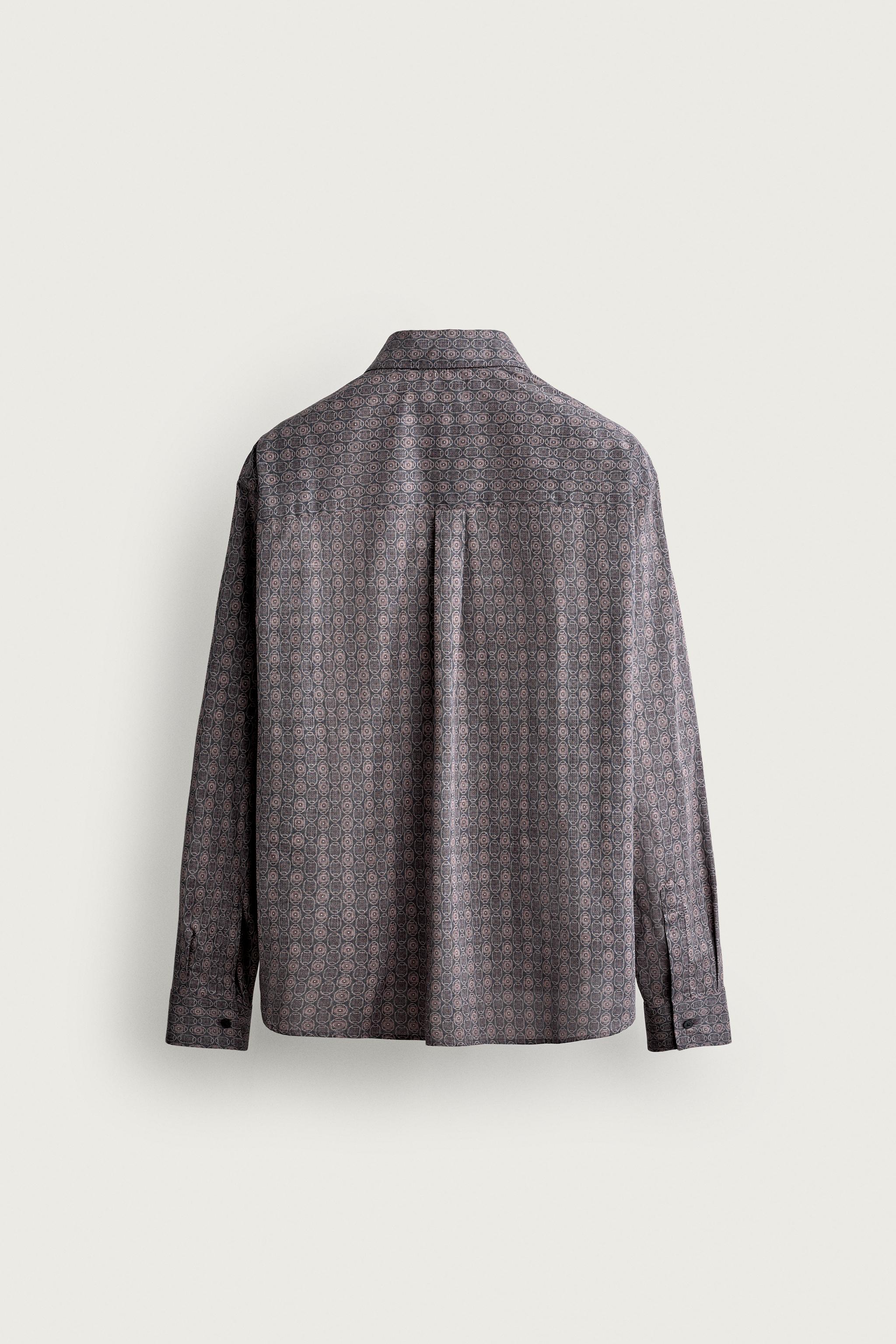 CHEMISE À IMPRIMÉ GÉOMÉTRIQUE EFFET ENVERS