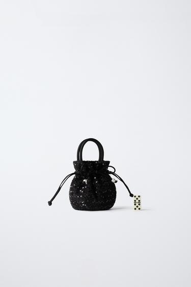 SEQUIN CROSSBODY BAG WITH BOW - Black by Zara - Image 5