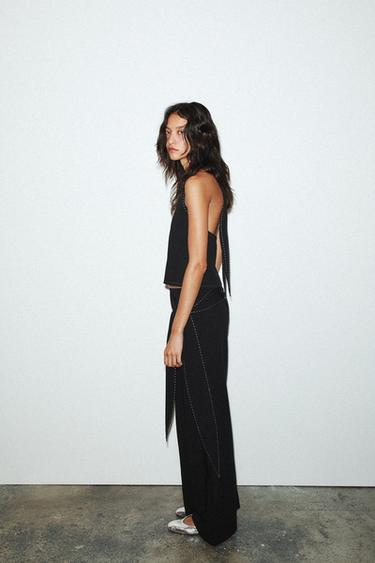 TOPSTITCH WAISTCOAT TOP - Black by Zara - Image 2