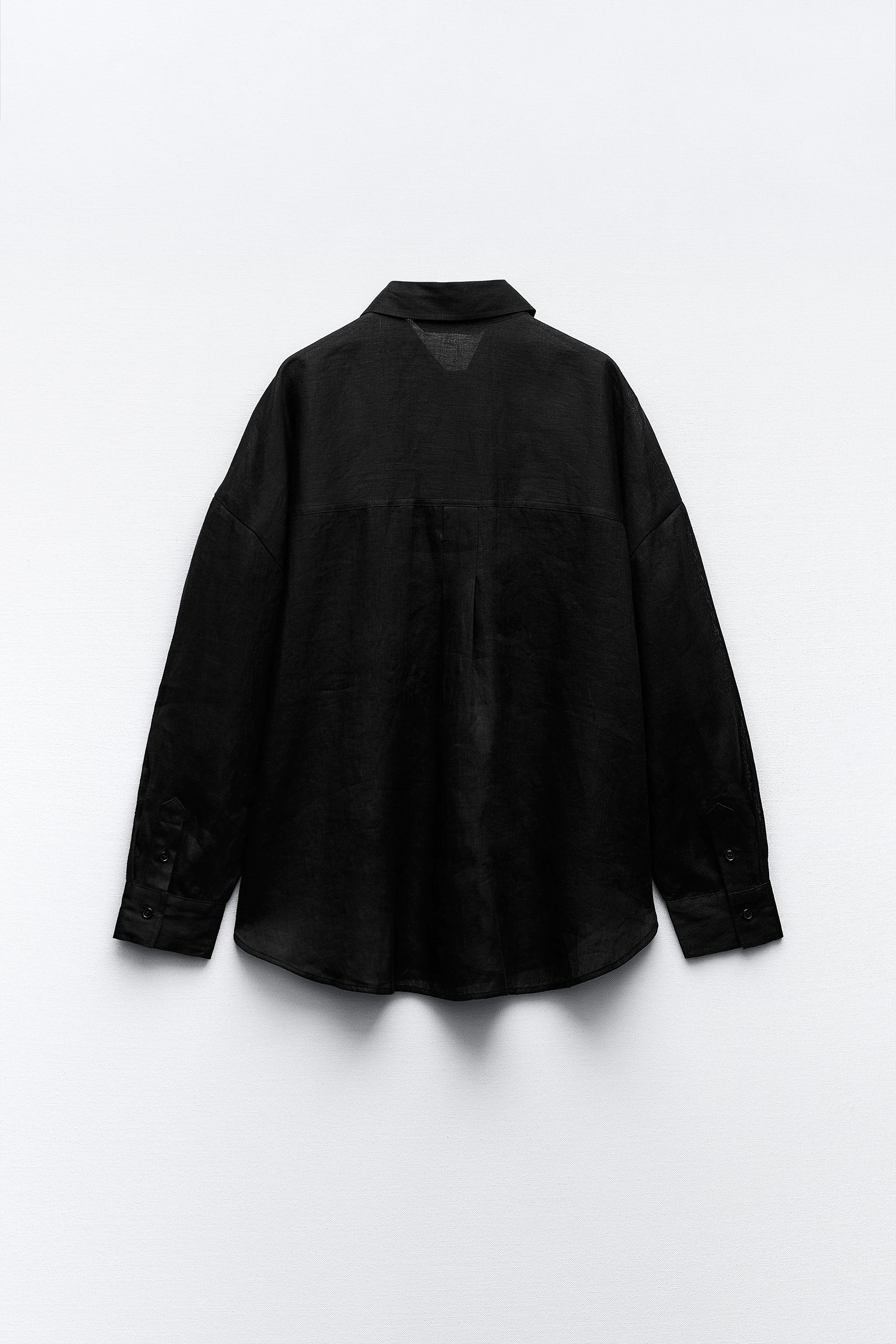 Camisa transparente negra online zara