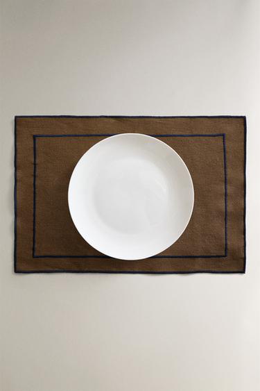 SET DE TABLE CADRE - Marron-Bleu de Zara - Image 4