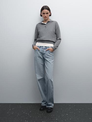 Zara Mid-waist wide-leg jeans - Light blue - Image 0